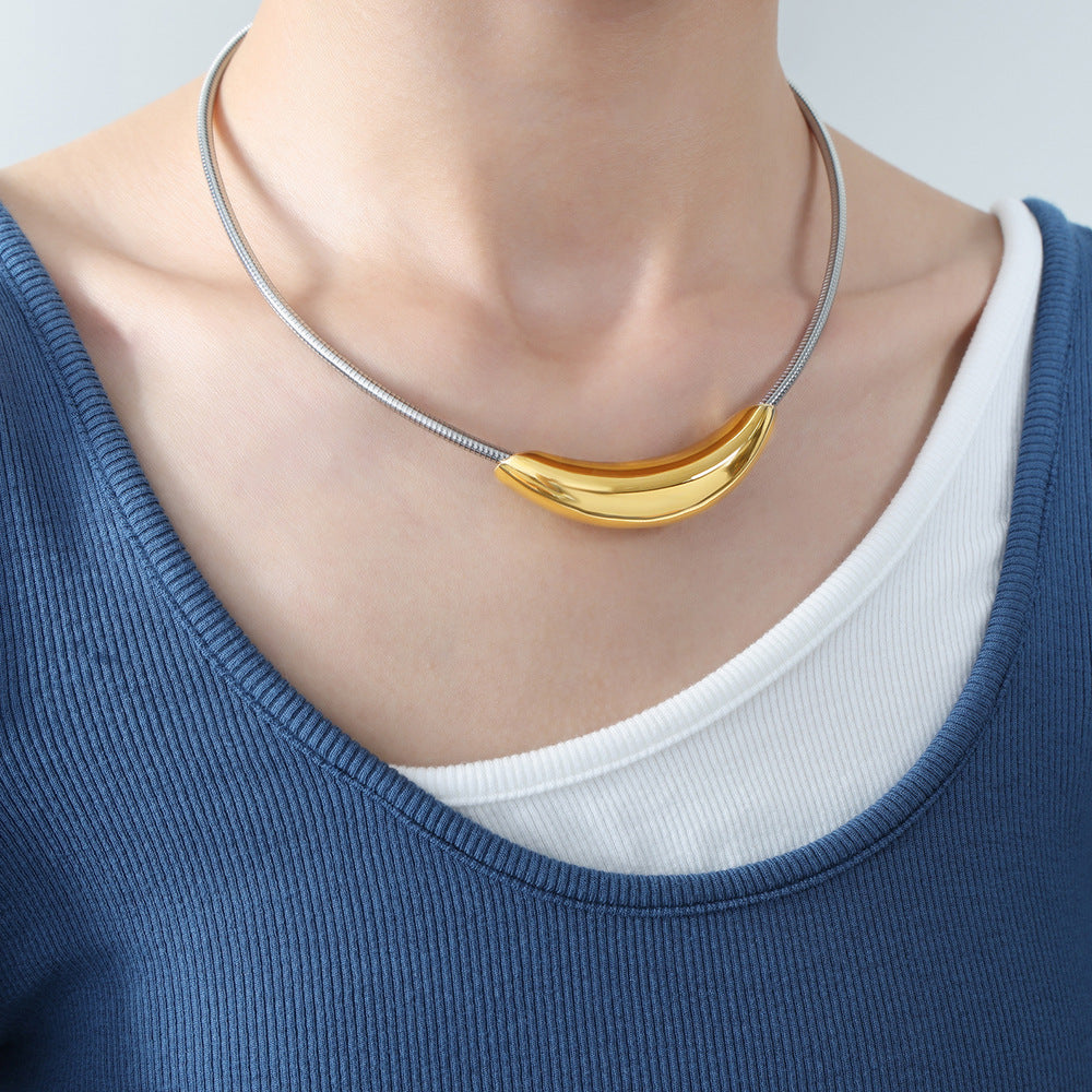 Golden Aura Titanium Steel Necklace