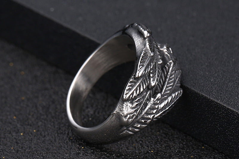 Personalized Wheat Ear Titanium Steel Ring Hip Hop Jewelry