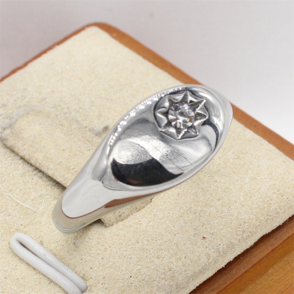 Planderful Zircon Star Titanium Steel Ring Unisex Protection Statement Everyday Genie Collection
