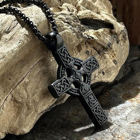 Celtic Cross Stainless Steel Men's Pendant Necklace