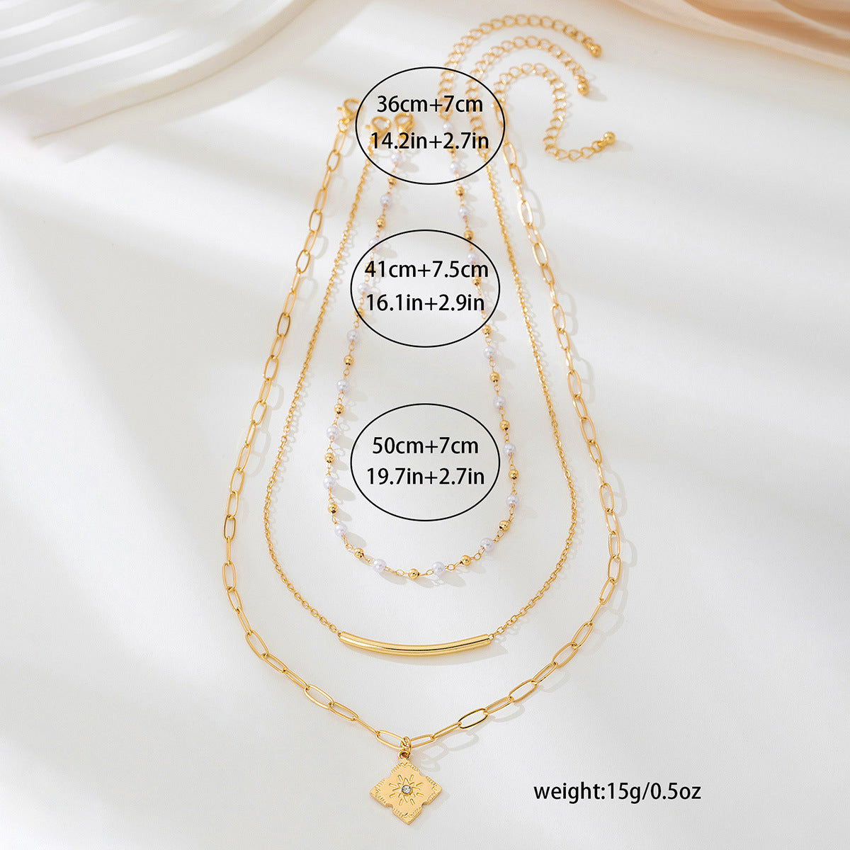 Planderful Vienna Verve Necklace – Elegant Metal Imitation Pearl Beaded Design