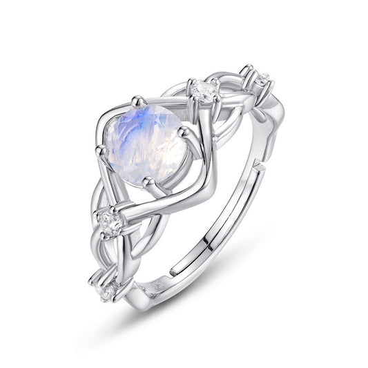 Planderful Everyday Genie Ring – Colorful Blue Moonlight Silver Treasure