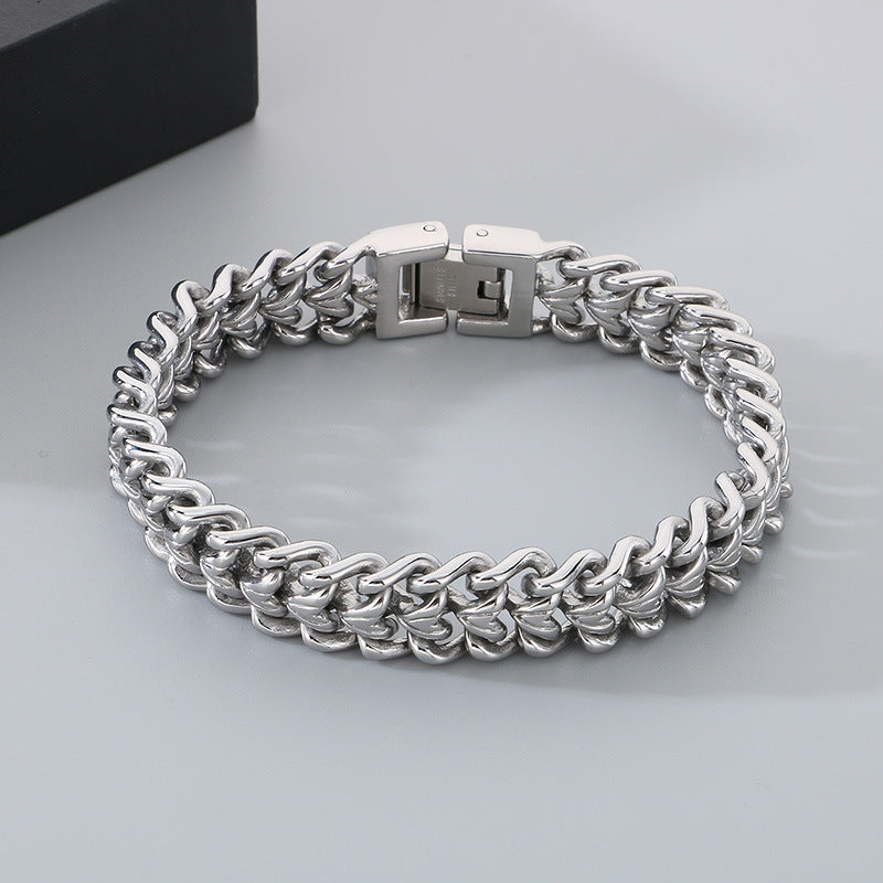 Planderful Men Bracelet Gold Plated Interwoven Love Chain