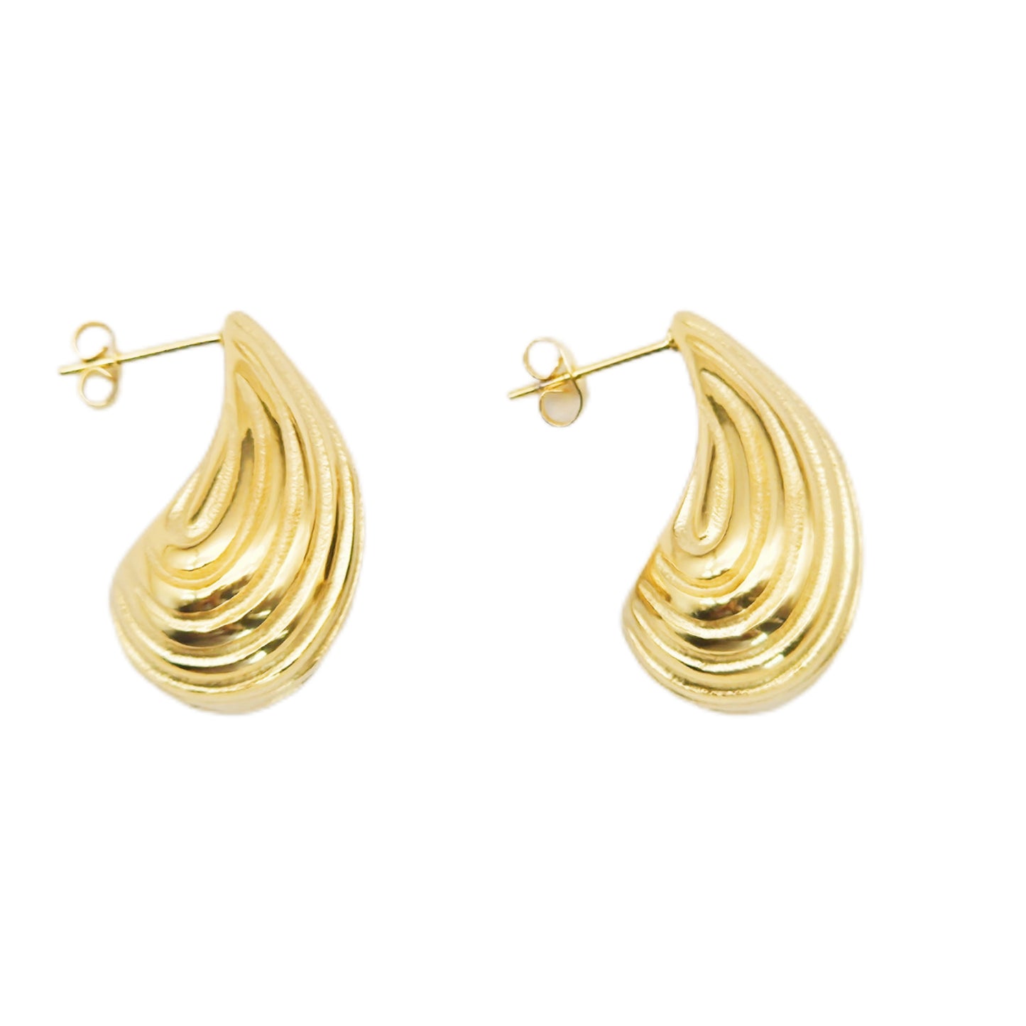 Planderful Stainless Steel Drop Earrings Striped Elegant European American Design For Modern Fashion Lovers