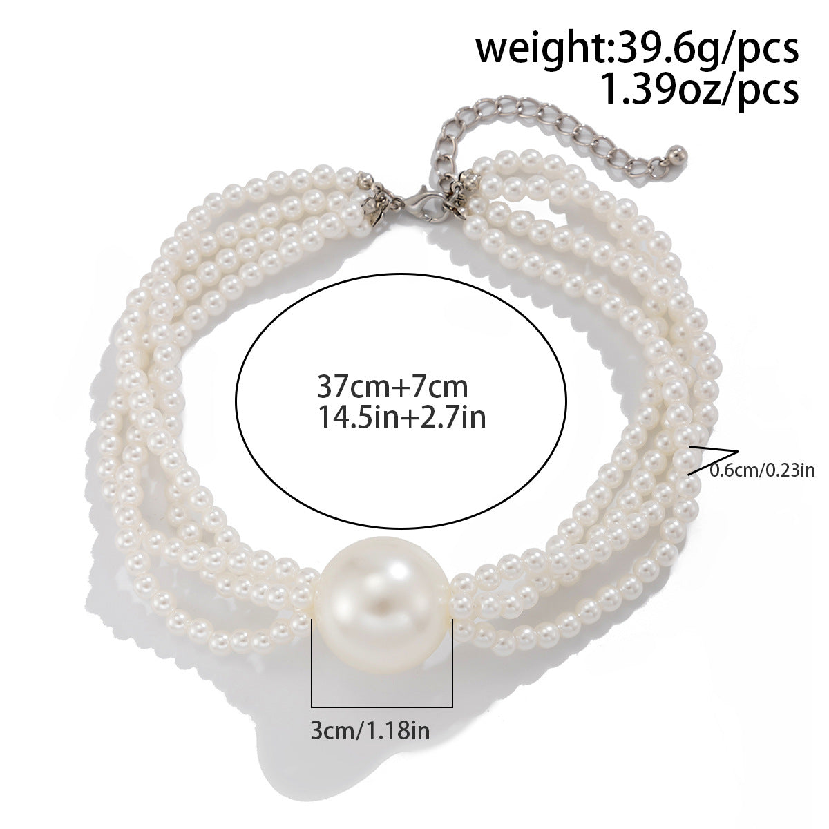 Bold Pearl-Style Bead Layered Necklace