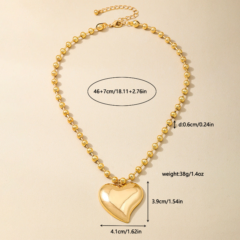 Planderful Vienna Verve Necklace – Stylish Retro Gold Round Bead Design