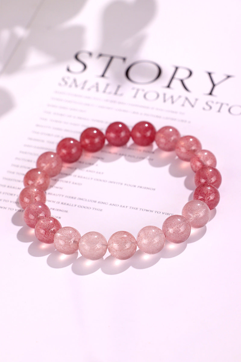 Gradient Red Strawberry Quartz Bracelet