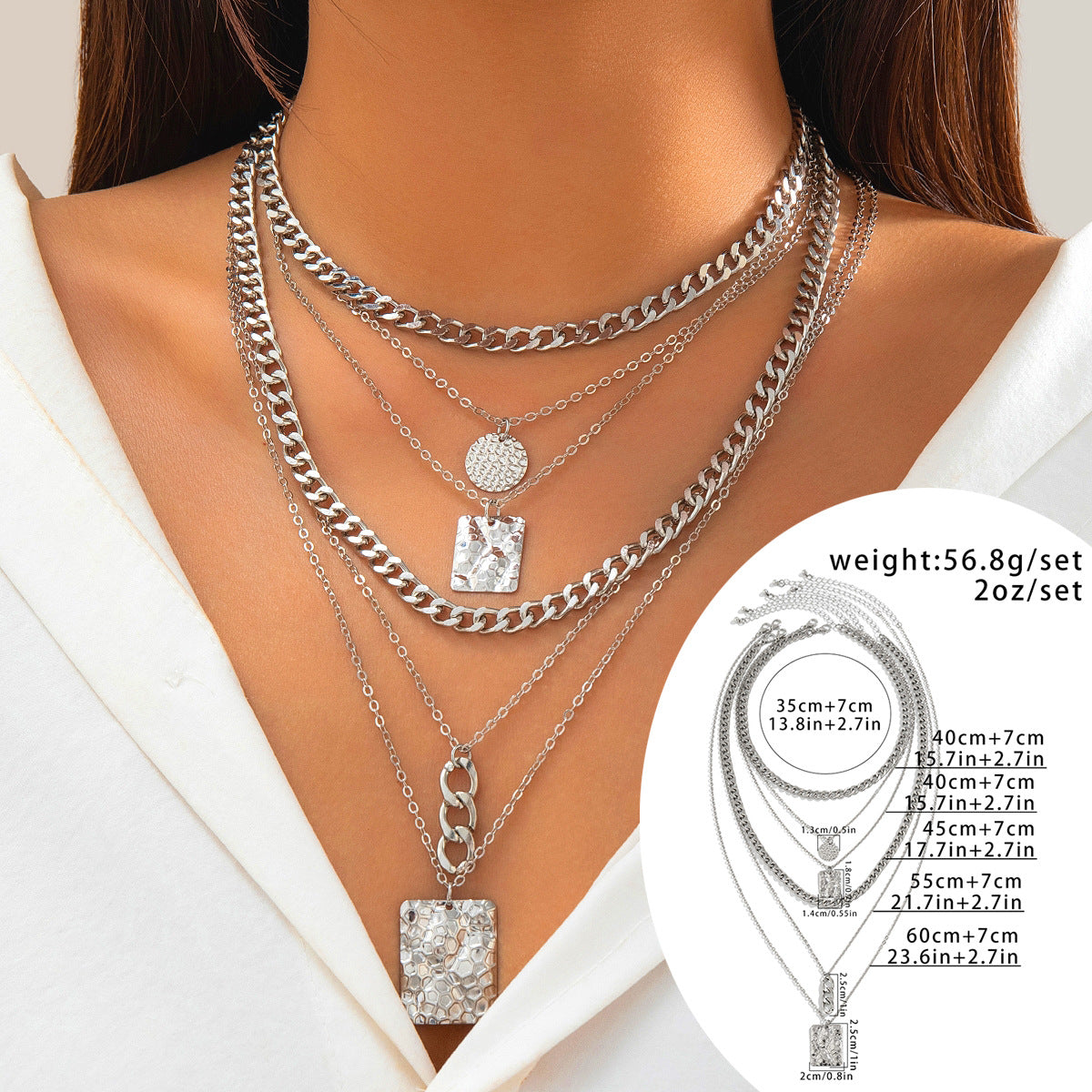 Vienna Verve Collection by Planderful - Stylish Necklace Featuring Snake Skin Design and Geometric Pendant