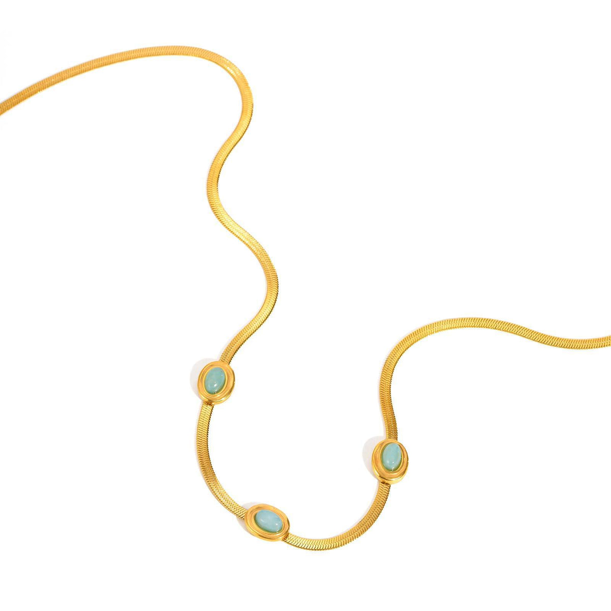 Stainless Steel Turquoise Blade Necklace Female Gift Collarbone Chain