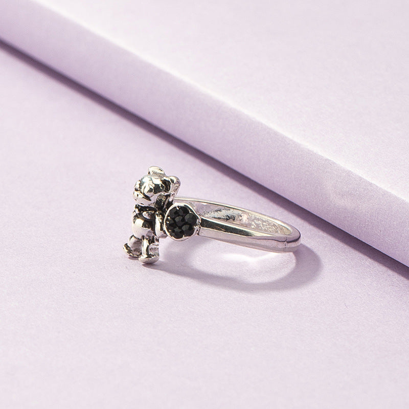 Trendy Summer Jewelry Collection: Retro Teddy Bear Ring & Instagram-Inspired Cross-Border Ring
