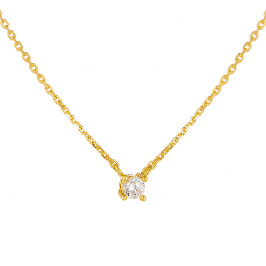 Planderful S925 Sterling Silver Zircon Pendant Necklace Four Prong Luxurious Setting For Women