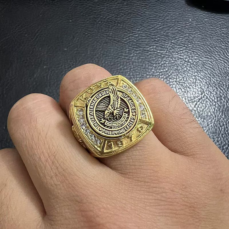 Planderful Stainless Steel Gold Plated Zircon Bold Eagle Mens Ring Size 7 To 13 Everyday Genie