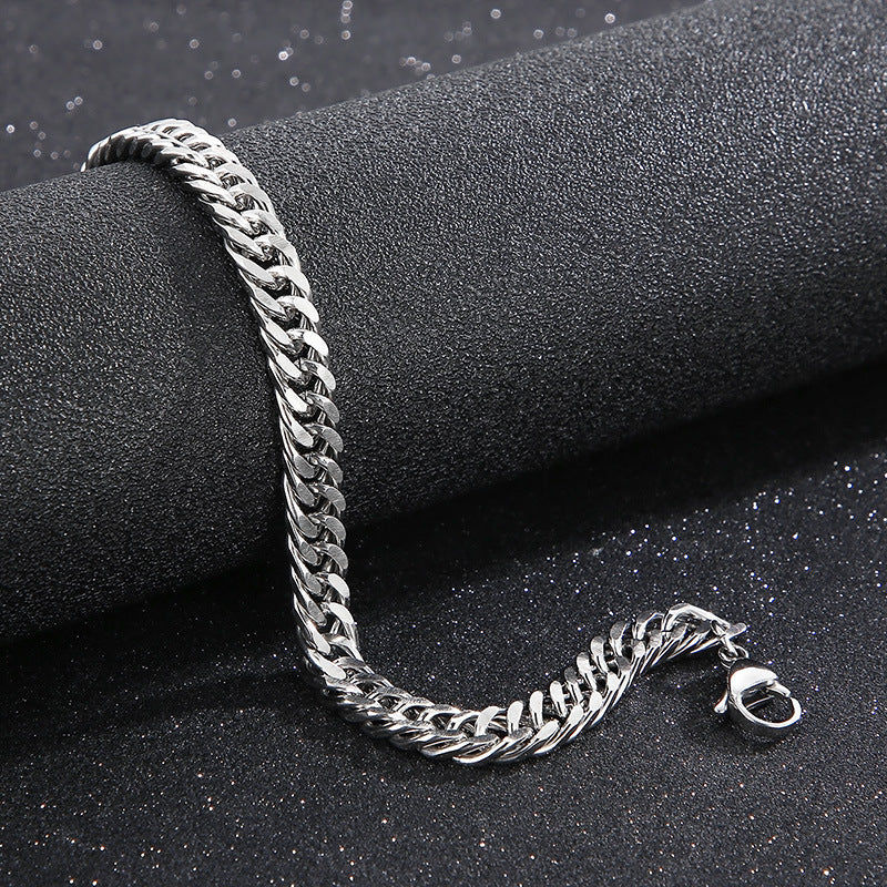Cool Men's Titanium Steel Does Not Fade Lobster Buckle Bracelet Girls Niche Bracelet A