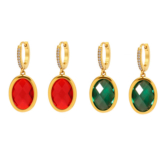 Planderful Lido Cut Oval Czech Glass Zircon Earrings Party