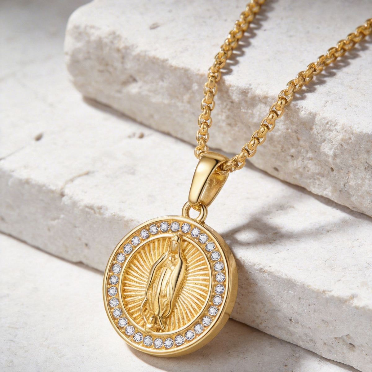 Zircon Vintage Stainless Steel Necklace
