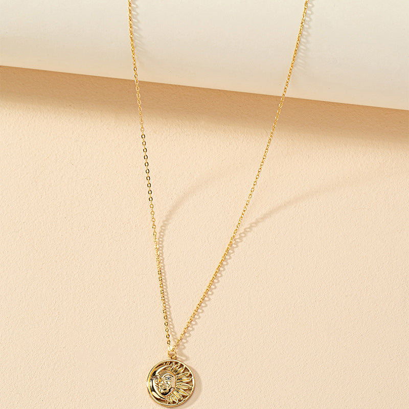 Sunflower and Moon Pendant Necklace - Vienna Verve Collection