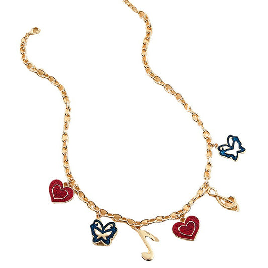 Butterfly Love Note Pendant Necklace - South Korean Drop Glaze Design