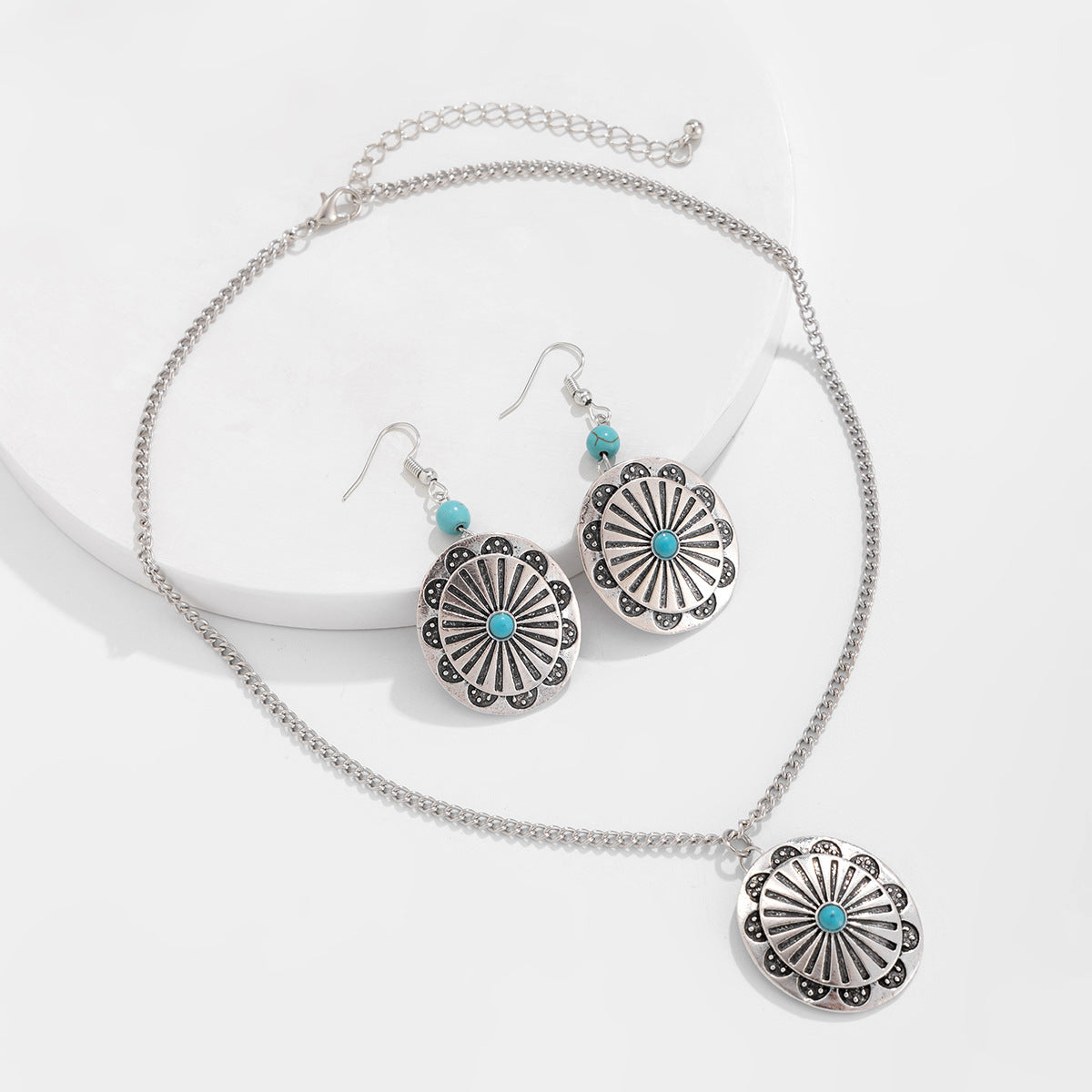 Turquoise-Style Palm Tree Jewelry Set