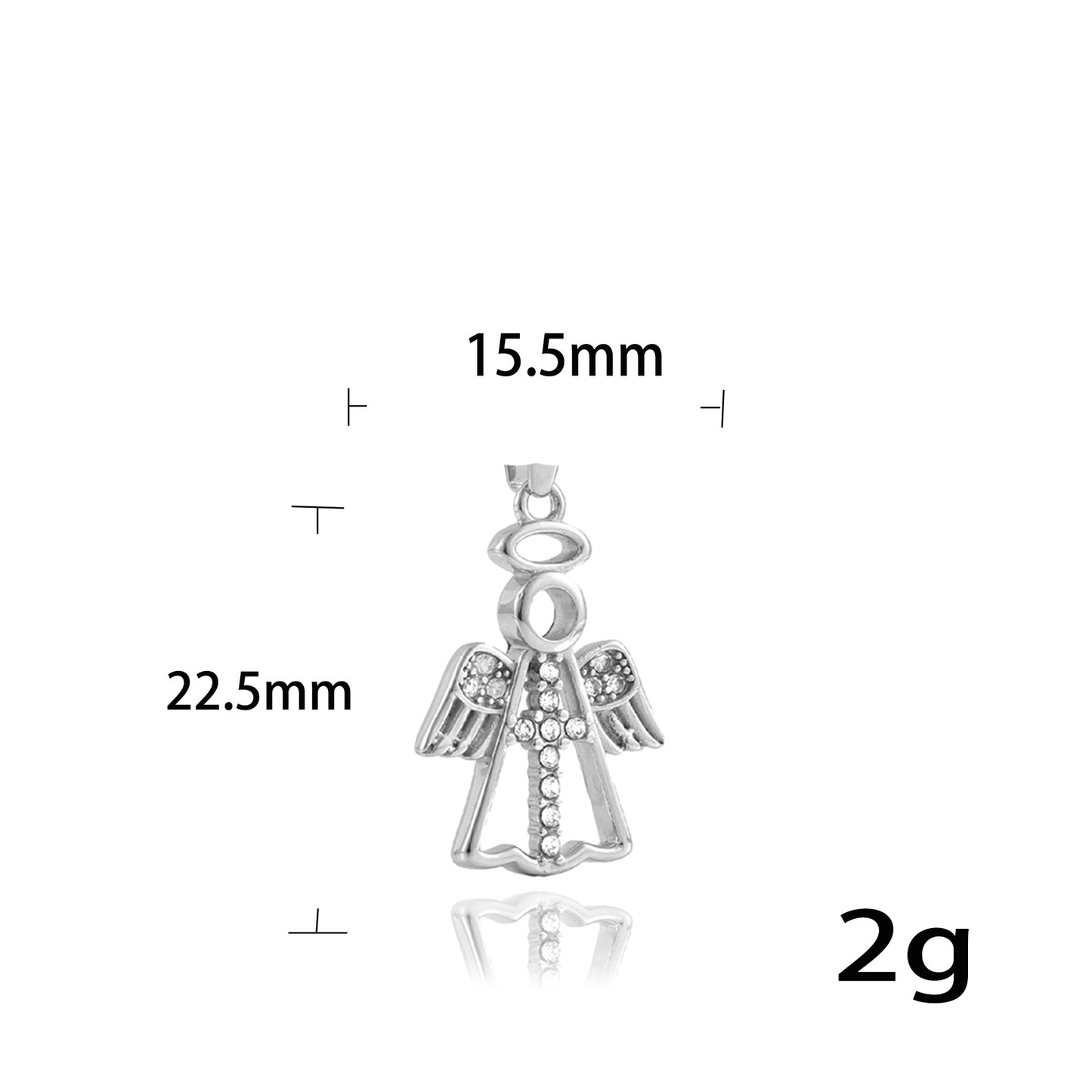 Titanium Steel Angel Wing Cross Pendant Necklace for Women - Personalized Punk Fashion Trend