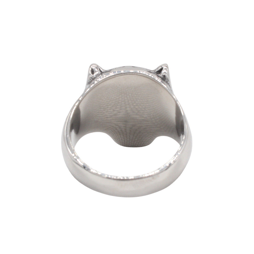 Planderful Cheetah Head Titanium Ring For Men And Women Unisex Retro Style Durable Statement