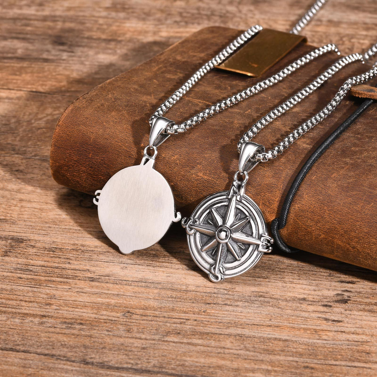 Compass Vintage Stainless Steel Necklace for Men