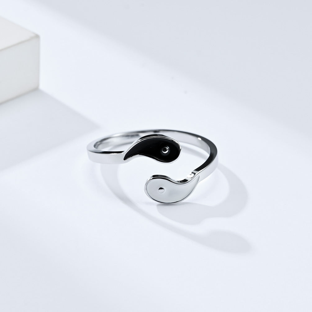 Planderful Tai Chi Yin Yang Ring Unisex Stainless Steel Symbolic Jewelry For Men And Women