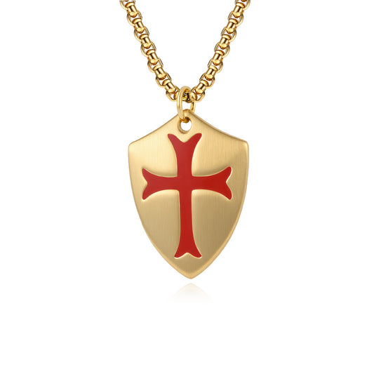 Planderful Cross Shield Necklace For Men With Durable Titanium Steel Pendant Everyday Genie