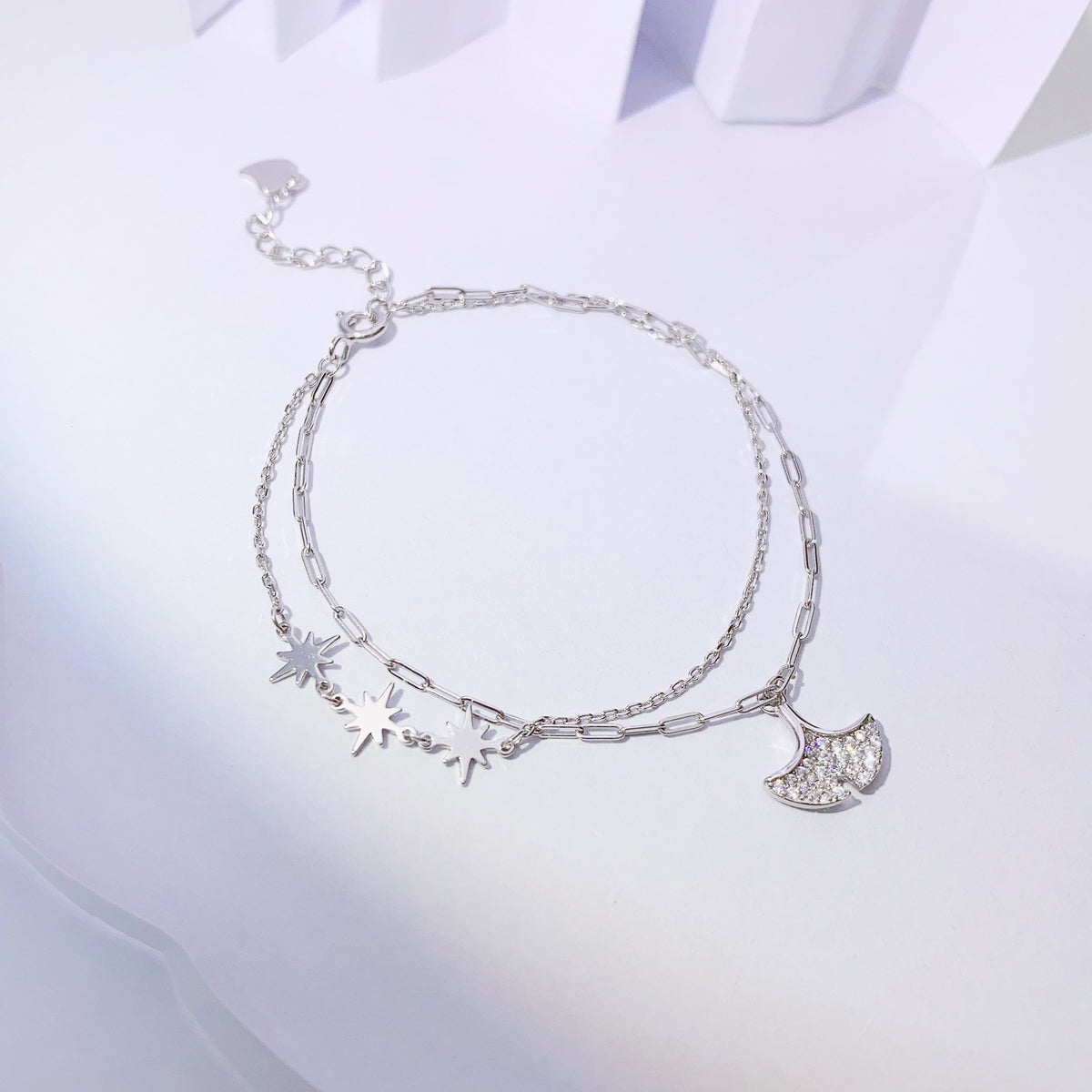 Apricot Leaf 925 Sterling Silver Bracelet