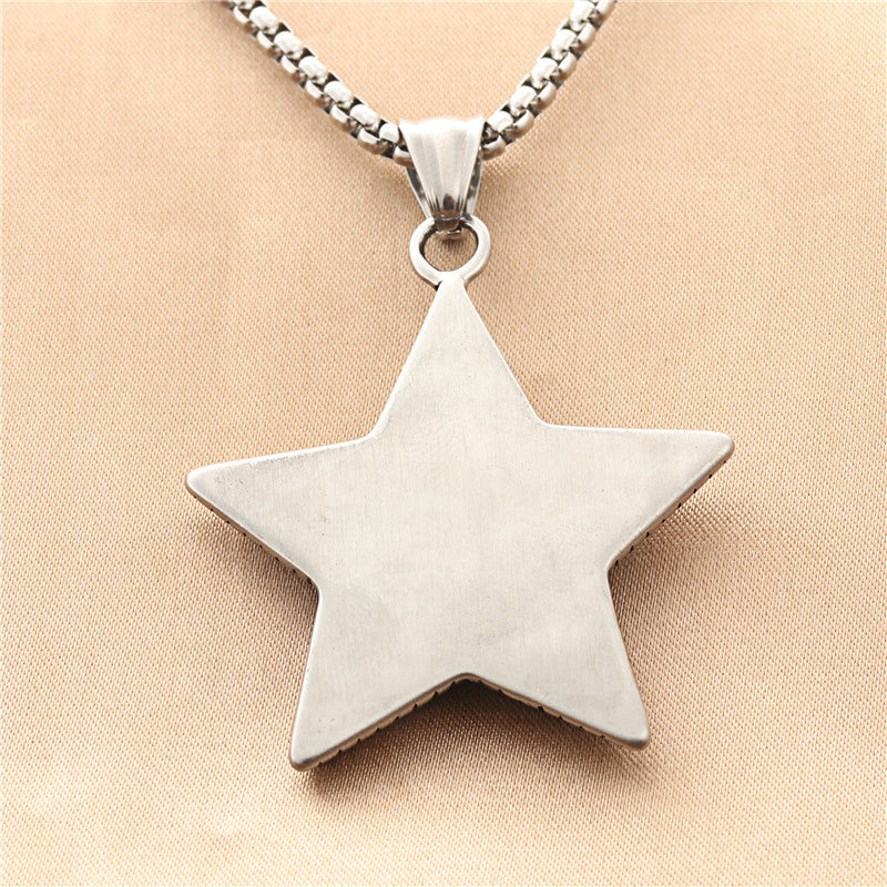European And American Titanium Steel Five-Pointed Star Pendant