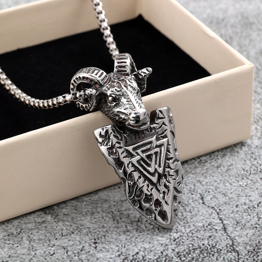 Vintage Stainless Steel Pendant Necklace
