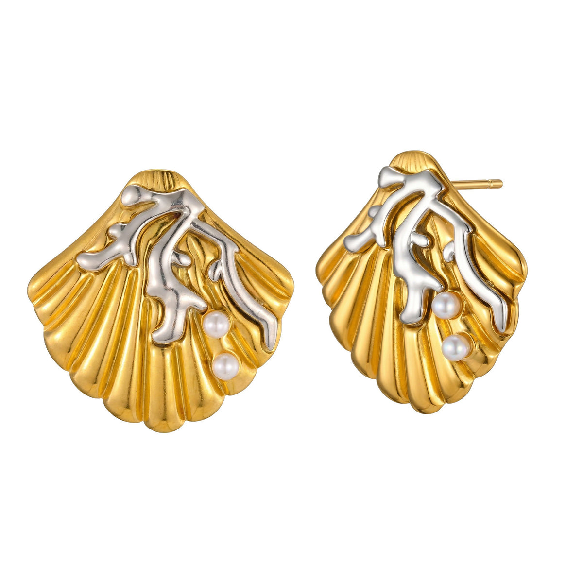 Stainless Steel Pearl Earrings