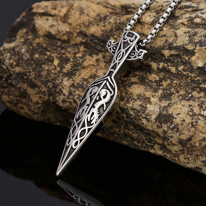 Titanium Steel Viking Necklace Retro Men's Pendant Jewelry