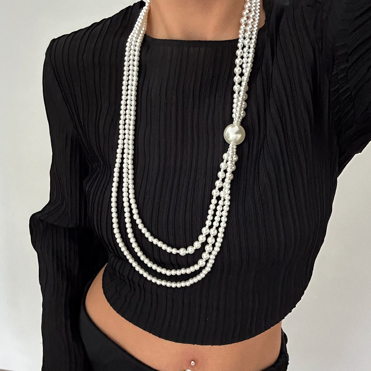 French Pearl-Style Long Bead Necklace Collection