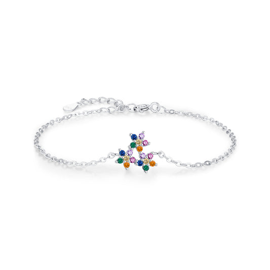 925 Sterling Silver Petite Floral Bracelet