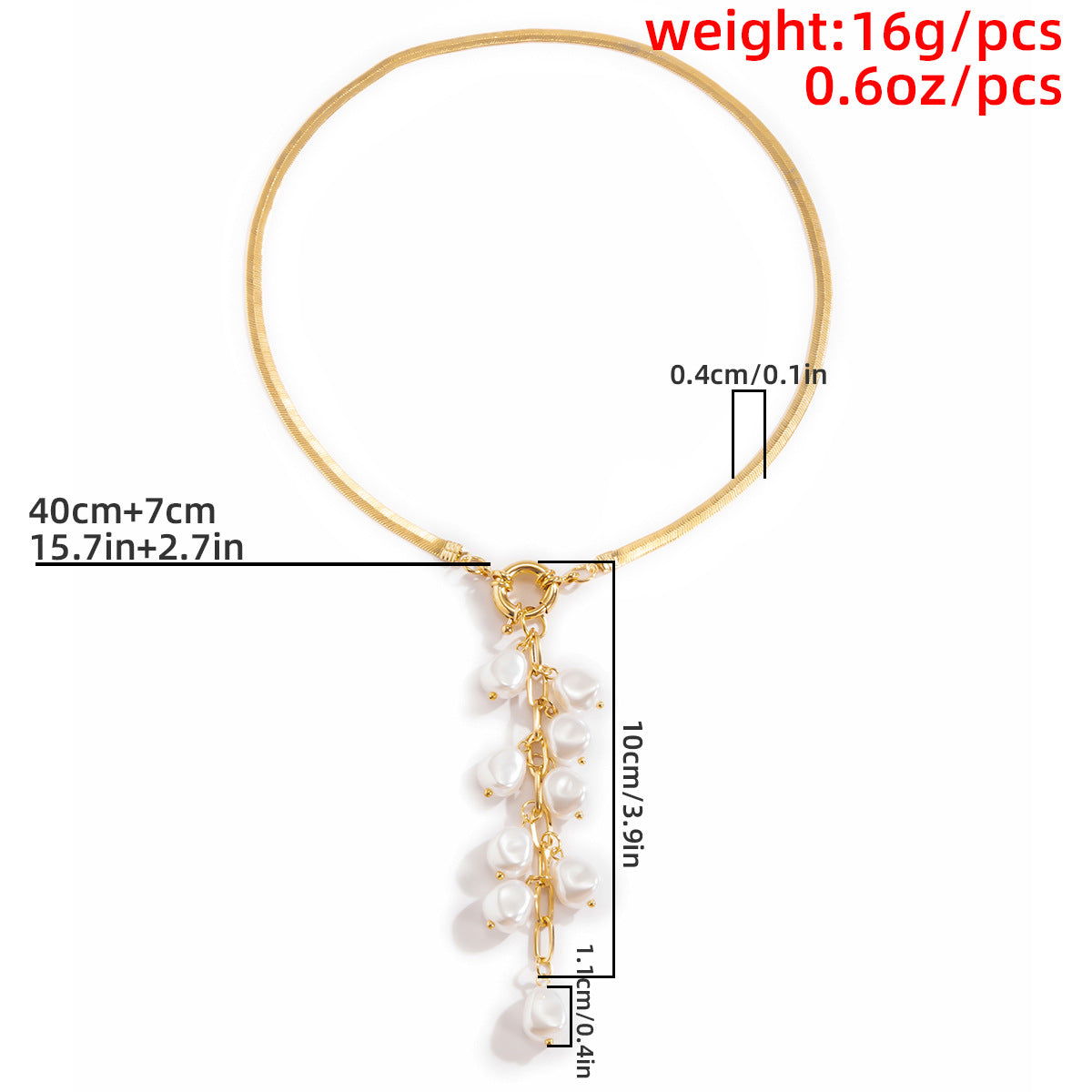 Imitation Pearl Fringe Necklace For Women By Planderful Vienna Verve Retro Geometric Y Shape Statement Jewelry
