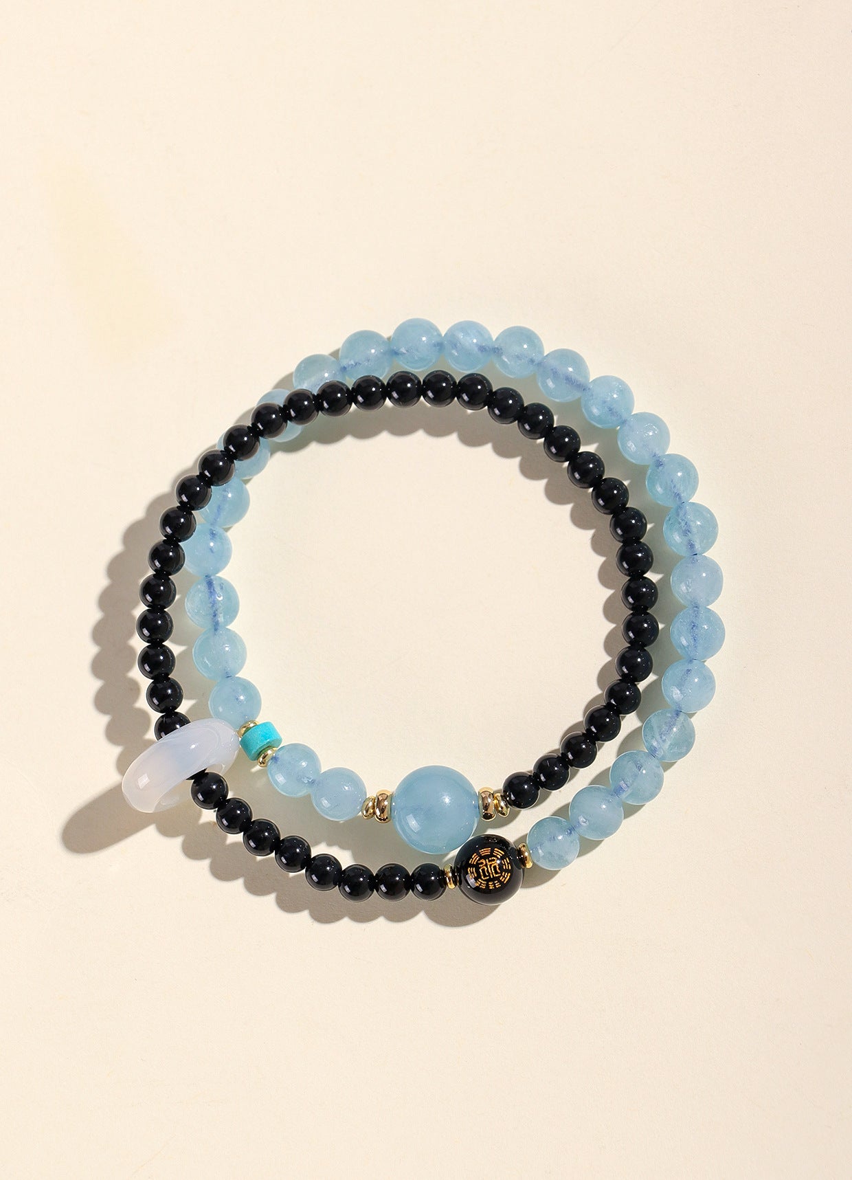 Planderful Fortune's Favor Crystal Bracelet – Unique Aquamarine and Agate Design