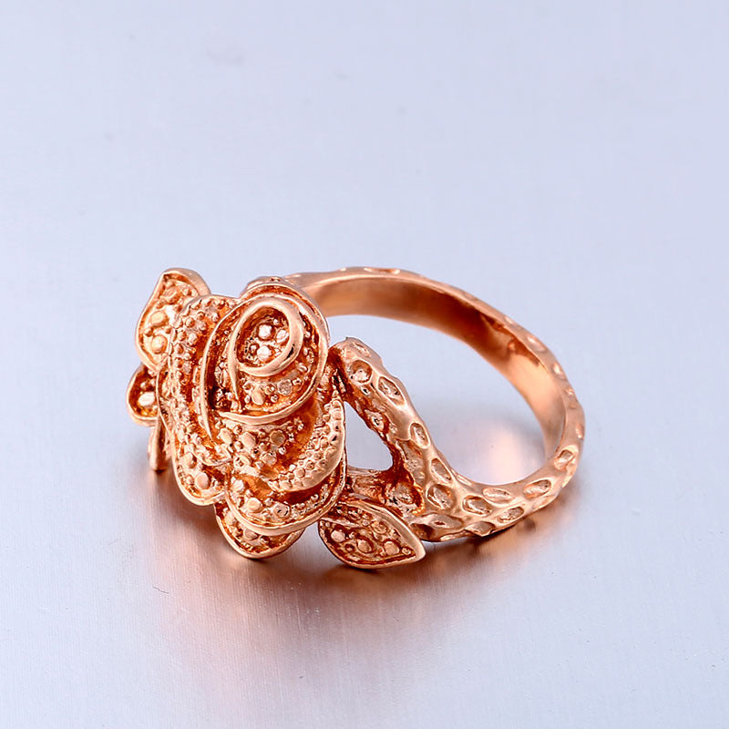 Chic Rose-Inspired Titanium Steel Ring - Personalized Stainless Steel Jewelry from Japan & South Korea