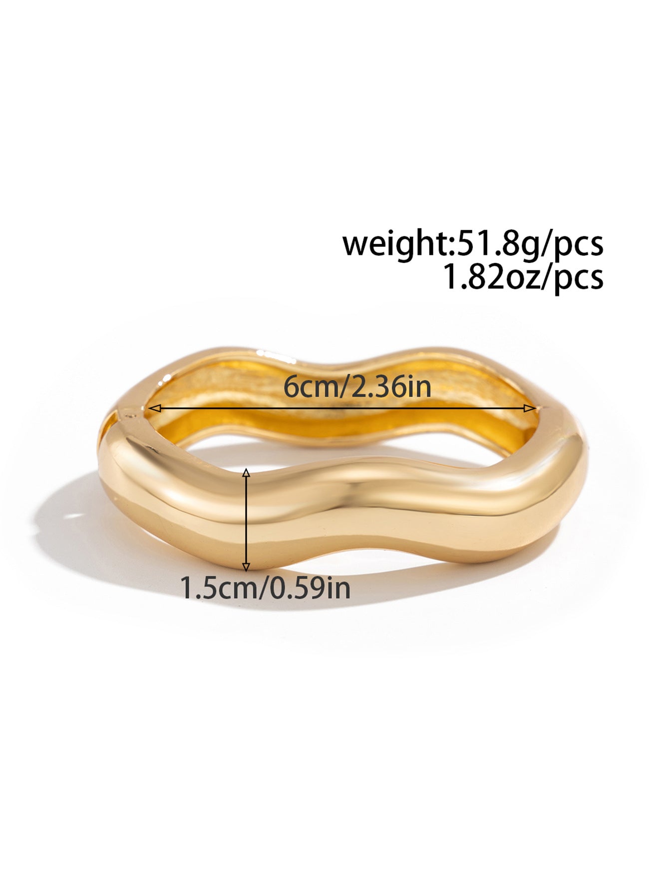 Planderful Vienna Verve Bold Statement Wide Face Bracelet For Women Exaggerated Three Dimensional Striped Design