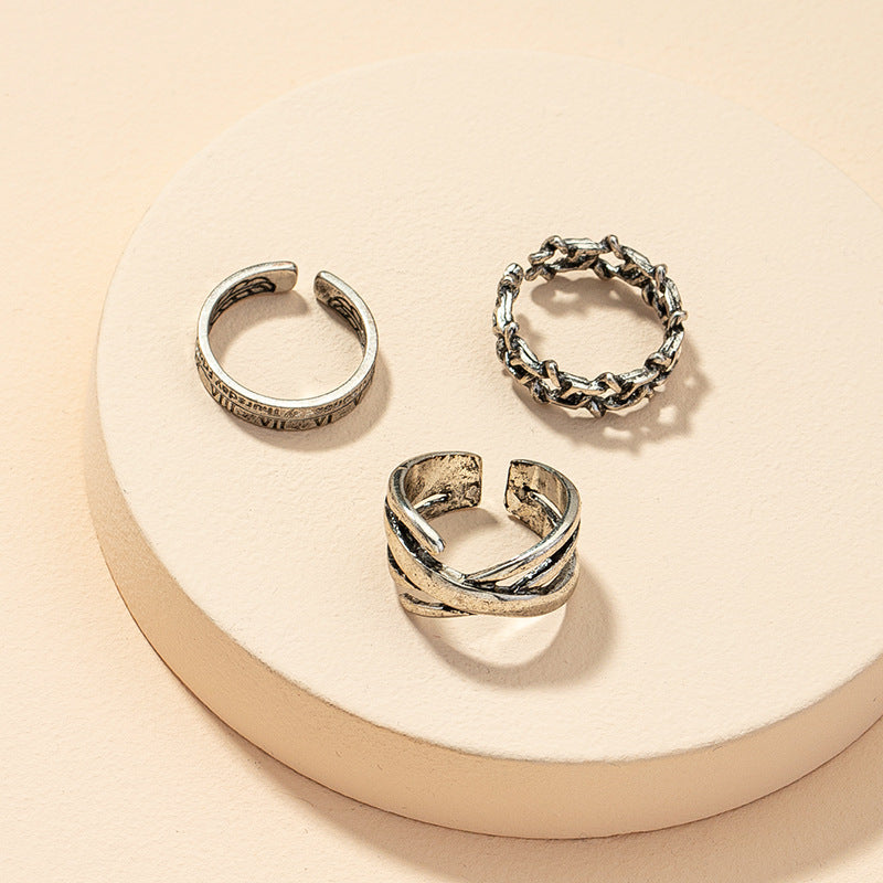 Vintage Alloy Ring Set for Women - Vienna Verve Collection