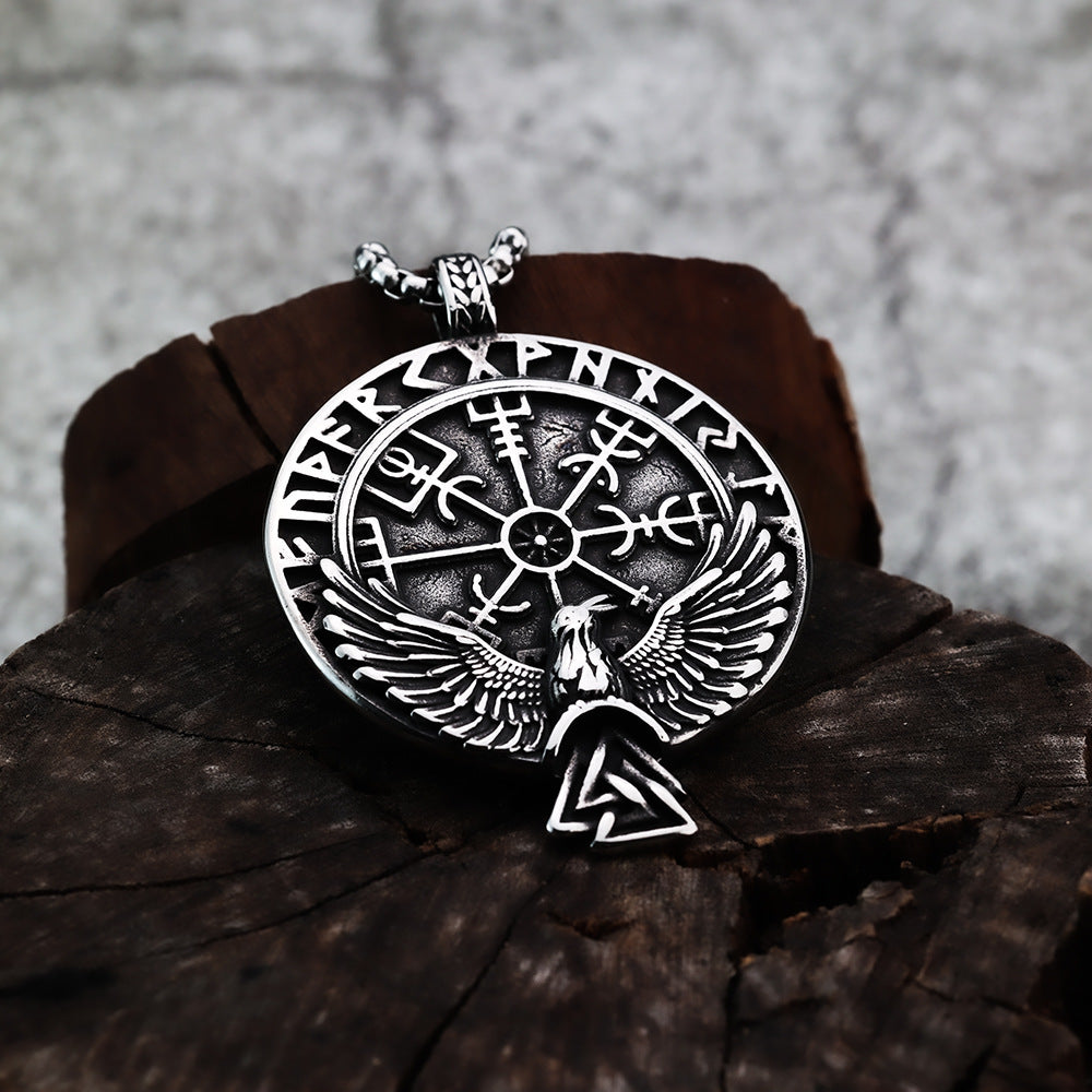 Cross-Border New Nordic Viking Pendant Compass Charm Jewelry