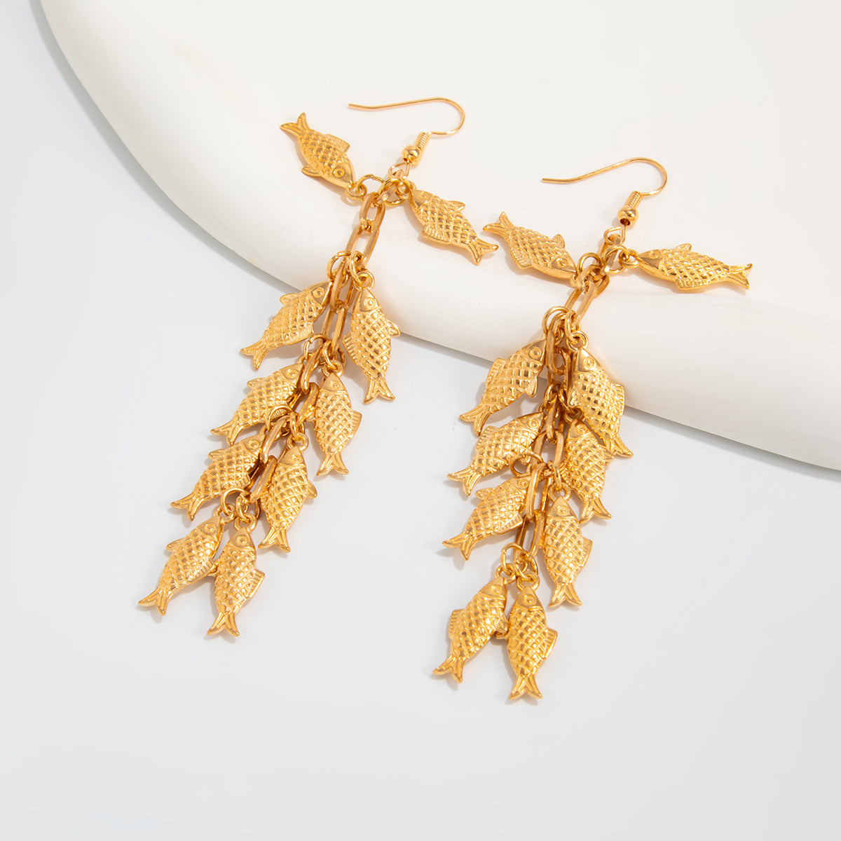 Planderful Vienna Verve Earrings – Personalized Alloy Wavy Fishtail Design