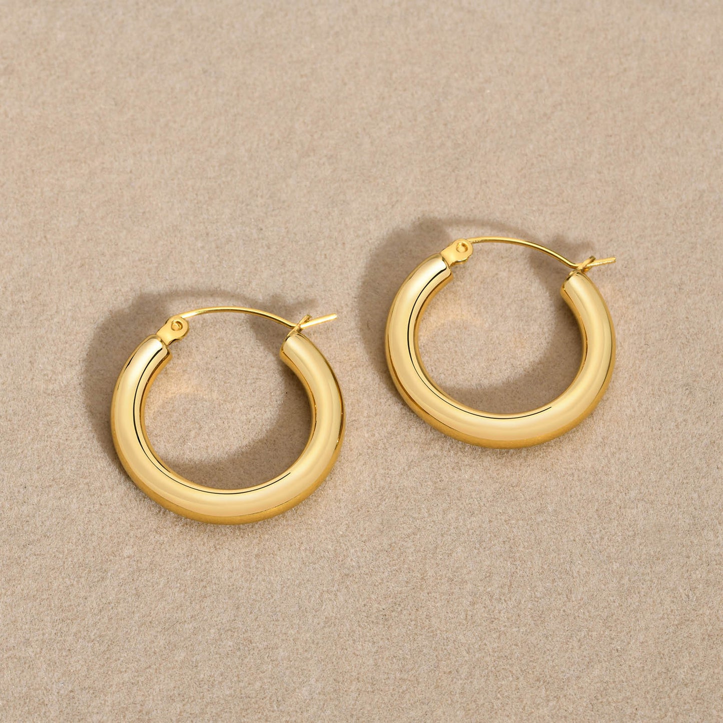 Stainless Steel Cross-Border Fashion Women's Gold Tube Earrings