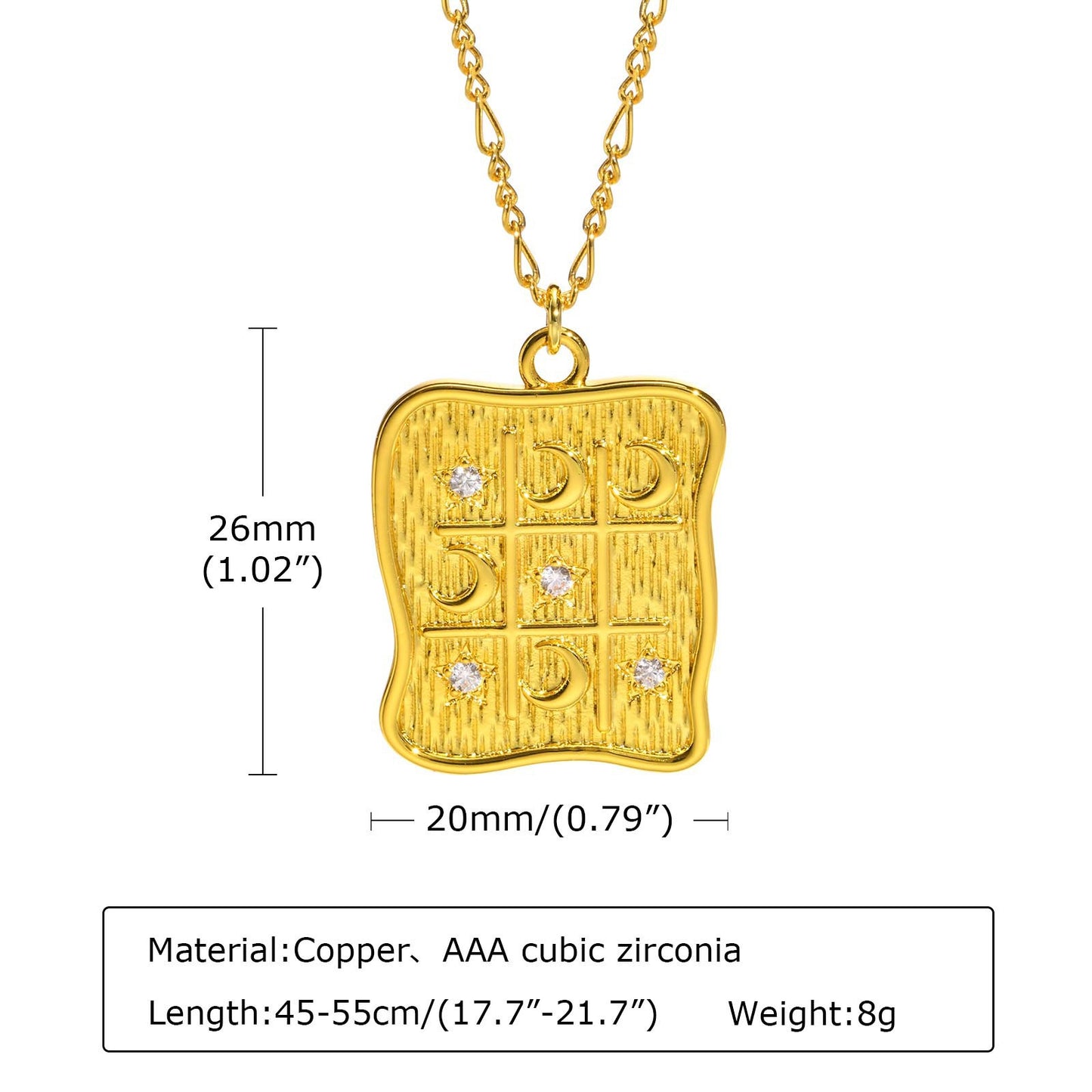 Copper Necklace Star And Moon Geometric Gold Jewelry Wholesale