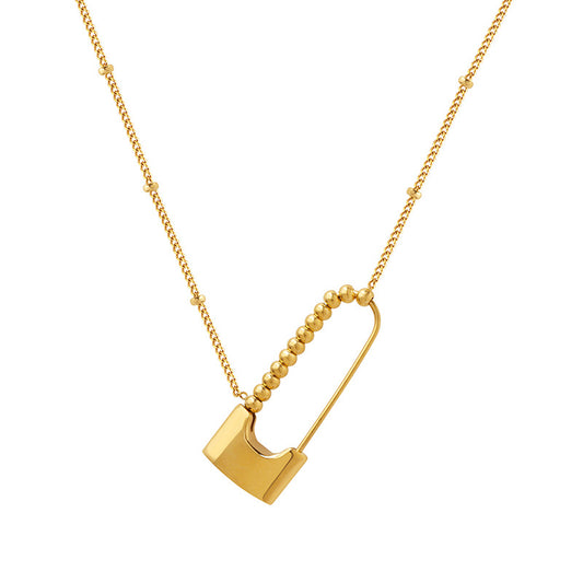 18k Gold Plated Pendant Necklace with Titanium Steel Chain