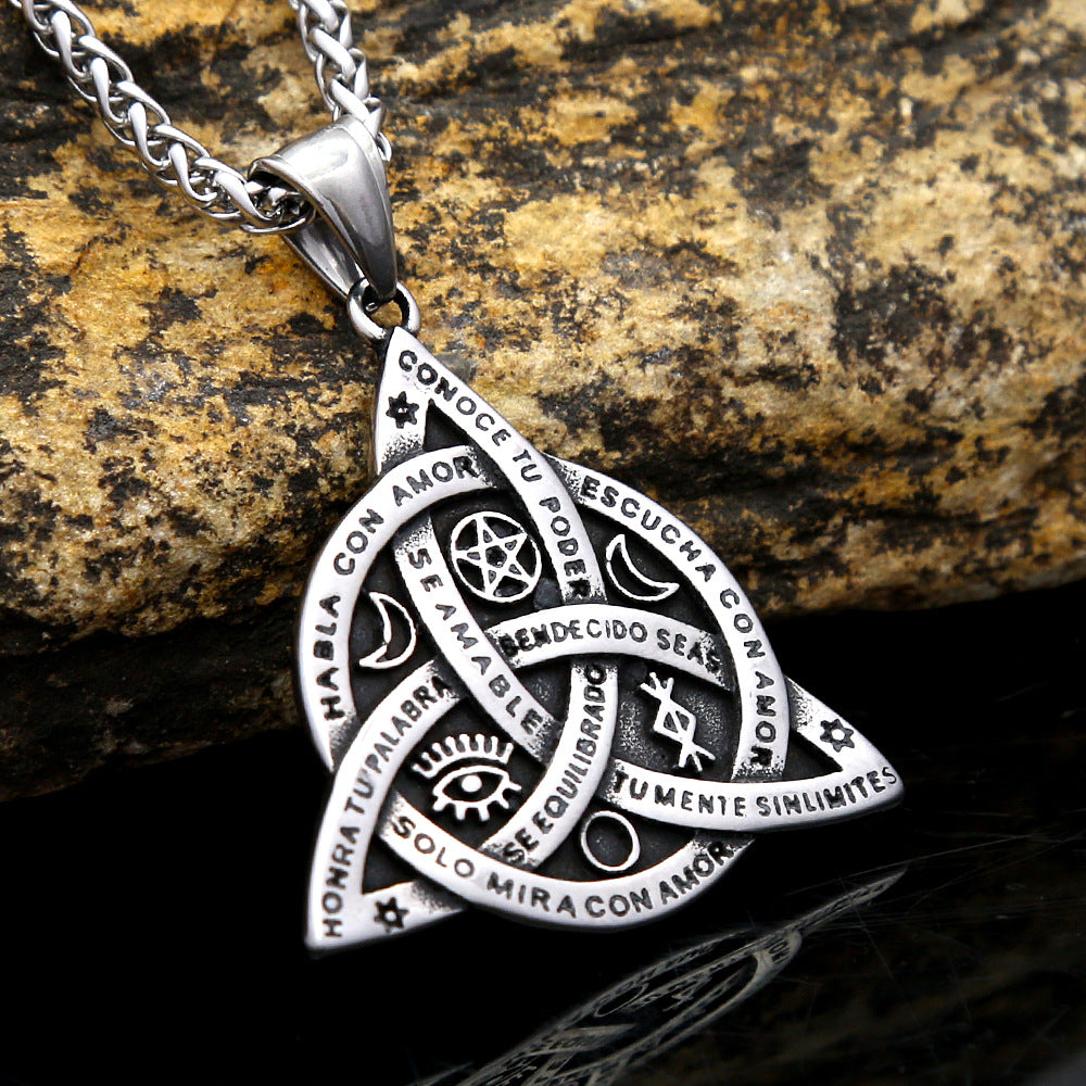 Vintage Celtic Stainless Steel Men's Pendant Necklace