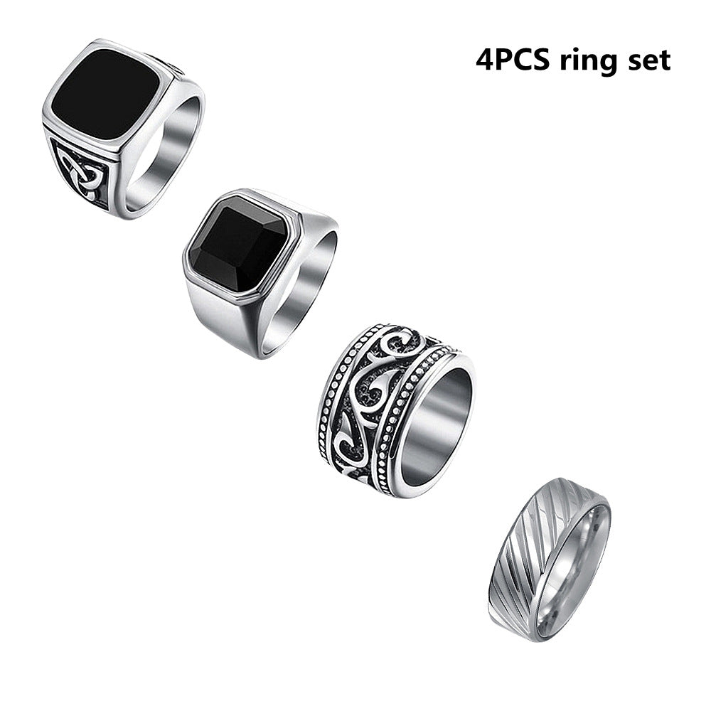 Planderful Tiger Eye Ring For Men Bold Steel Jewelry