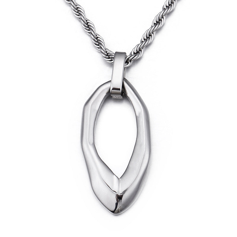 Retro Irregular Water Drop Titanium Steel Pendant for Men - European and American Style