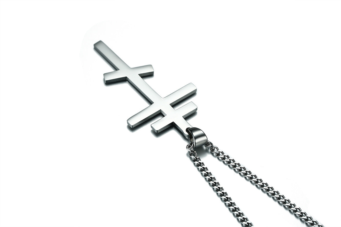 Retro Stainless Steel Cross Pendant Titanium Steel Necklace