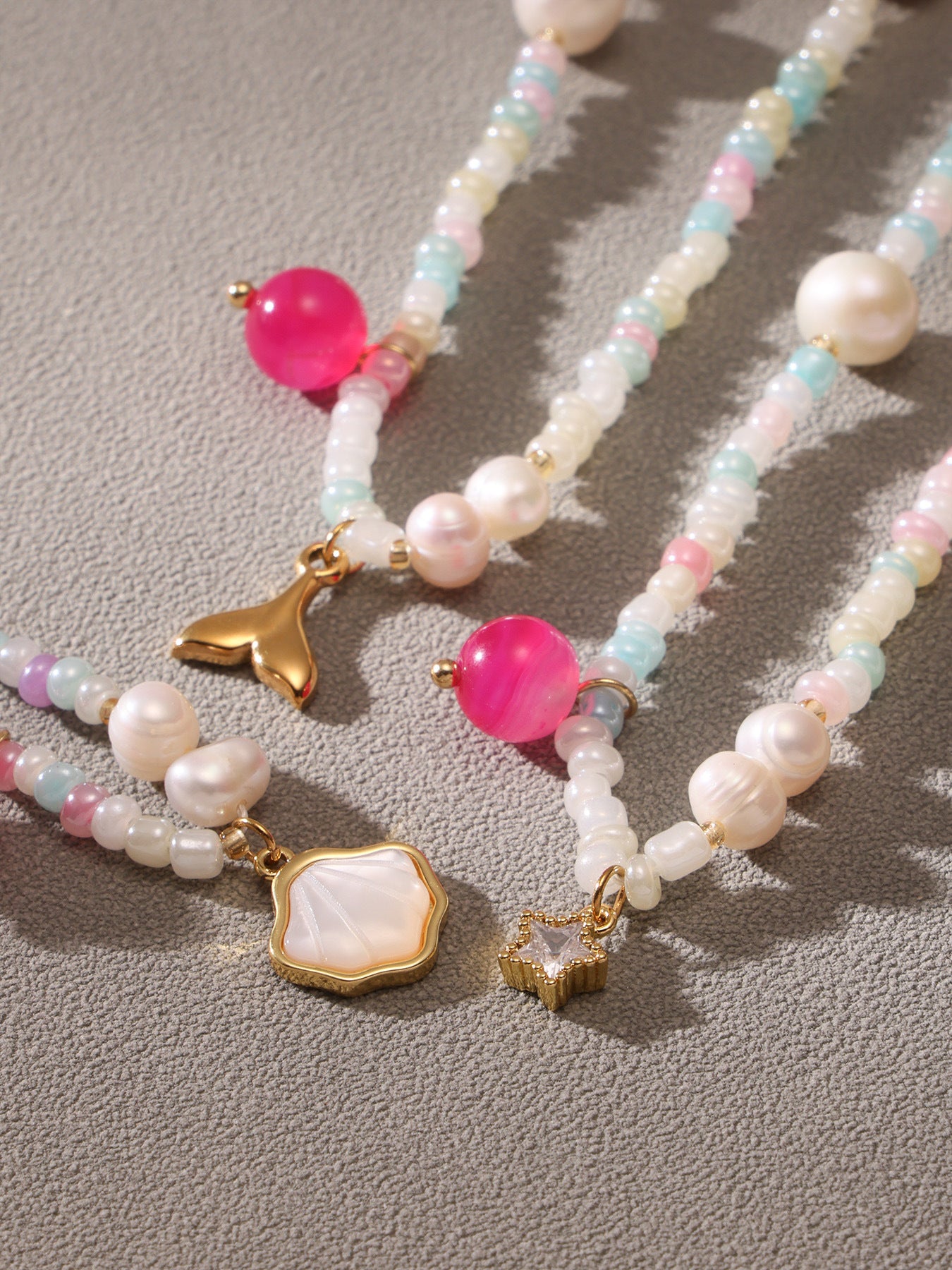 Planderful Flower Agate Necklace Beaded Collarbone Women