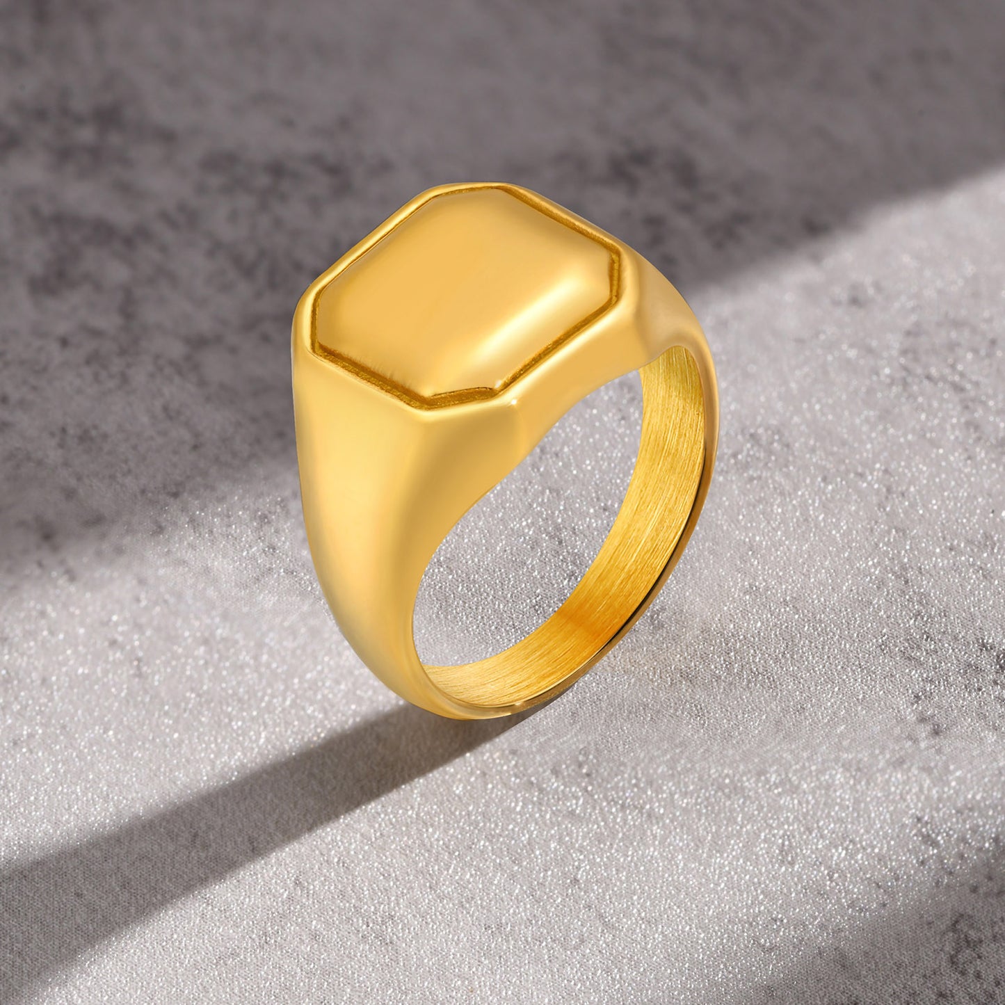 Accessories Stainless Steel Ring Unisex 18K Gold Seal Ring